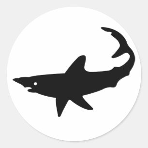 Sticker Rond Silhouette de requin