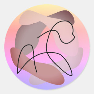Sticker Rond Silhouette de sérénité : La beauté d'un cheval lib