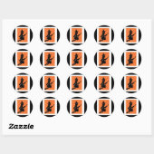 Sticker Rond Silhouette de sorcière d'Halloween à l'ancienne mo (Feuille)