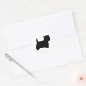 Sticker Rond Silhouette de Terrier blanc West Highland (Enveloppe)