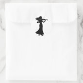 Sticker Rond Silhouette de violoniste lady (Sac)