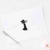 Sticker Rond Silhouette de violoniste lady (Enveloppe)