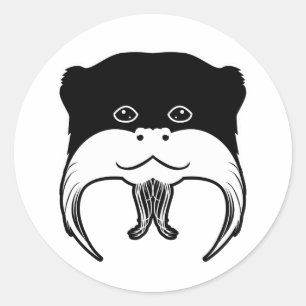 Sticker Rond Silhouette de visage de singe tamarin