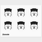 Sticker Rond Silhouette de visage de singe tamarin (Feuille)