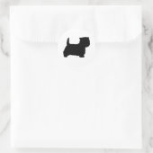 Sticker Rond Silhouette de Westie debout (Sac)