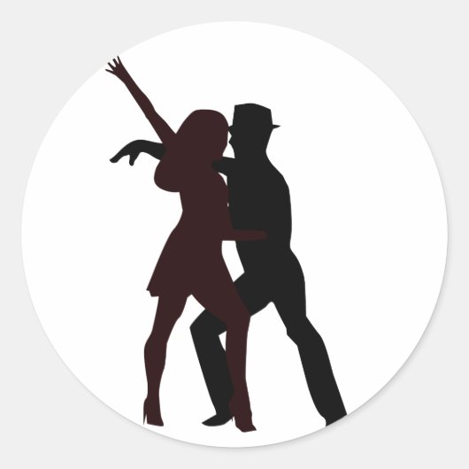 Sticker Rond Silhouette des danseuses de salsa (Devant)