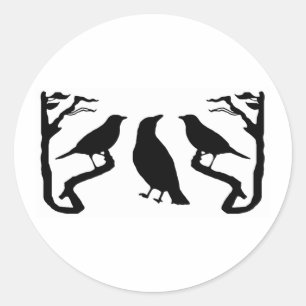 Sticker Rond Silhouette des oiseaux