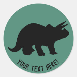 Sticker Rond Silhouette des Tricératops