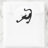 Sticker Rond Silhouette d'étirement de chat (Sac)