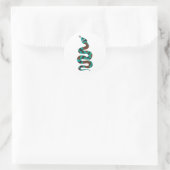 Sticker Rond Silhouette d'impression Brown et Turquoise de serp (Sac)