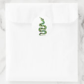 Sticker Rond Silhouette d'impression en noir et vert serpent (Sac)