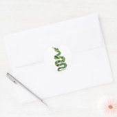 Sticker Rond Silhouette d'impression en noir et vert serpent (Enveloppe)