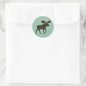 Sticker Rond Silhouette d'orignal (Sac)