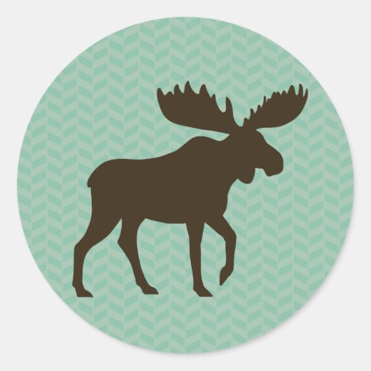 Sticker Rond Silhouette d'orignal (Devant)