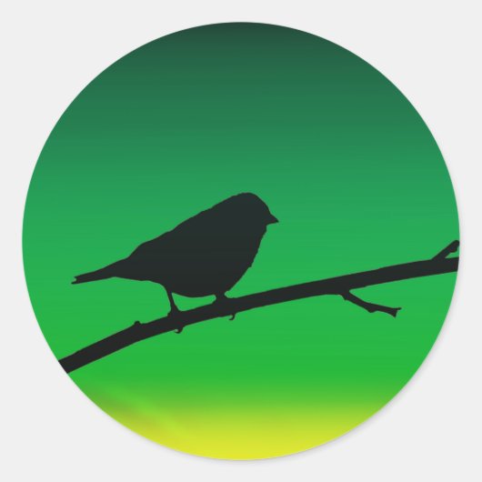 Sticker Rond Silhouette Du Bruant Sur Le Limonène (Devant)