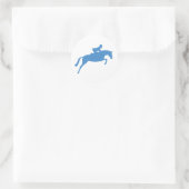 Sticker Rond Silhouette du cavalier (bleu) (Sac)