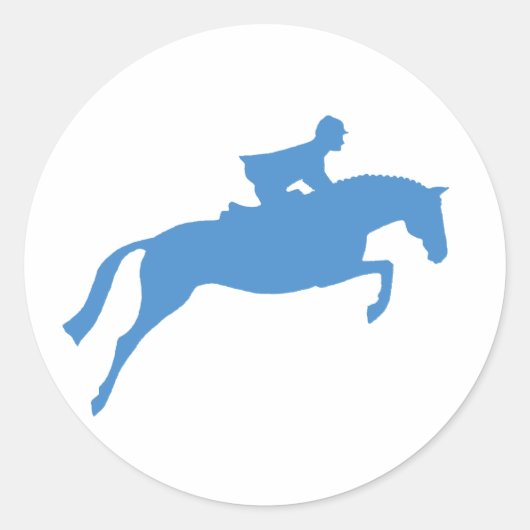 Sticker Rond Silhouette du cavalier (bleu) (Devant)