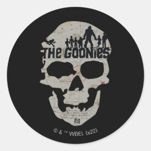 Sticker Rond Silhouette du crâne des Goonies