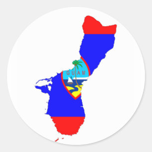Sticker Rond silhouette du drapeau du pays de guam