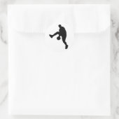 Sticker Rond Silhouette du joueur de basket (Sac)