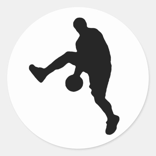 Sticker Rond Silhouette du joueur de basket (Devant)
