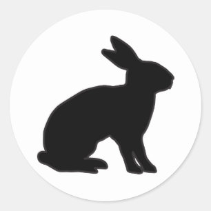 Sticker Rond Silhouette du lapin