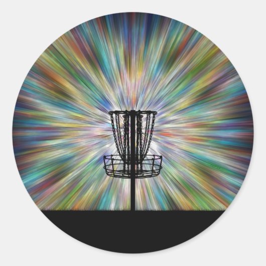 Sticker Rond Silhouette du panier de golf de disque (Devant)
