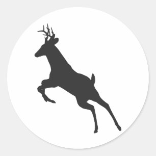 Sticker Rond Silhouette du renne