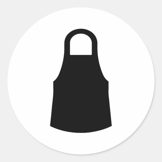 Sticker Rond Silhouette du tablier du chef (Devant)