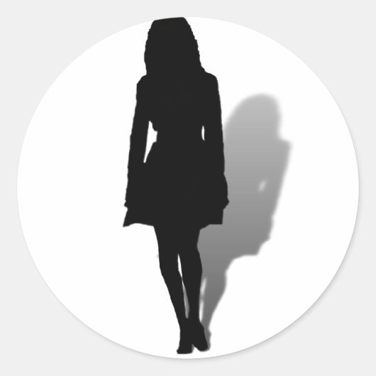 Sticker Rond Silhouette d'une femme (Devant)