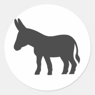 Sticker Rond Silhouette d'une mule