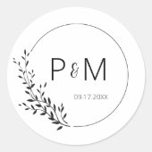 Sticker Rond Silhouette élégante des feuilles (Devant)