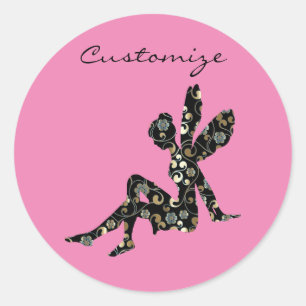 Sticker Rond Silhouette fée Thunder_Cove