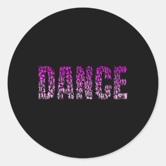 Sticker Rond Silhouette Filles Danse Chemise Danse Danse Chemis