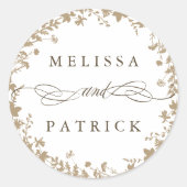 Sticker Rond Silhouette Fleur sauvage blanc Mariage Tan (Devant)