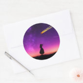 Sticker Rond Silhouette Girl Watches (Enveloppe)