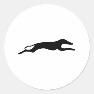 Sticker Rond Silhouette Greyhound