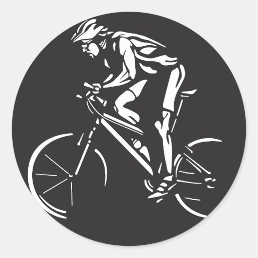 Sticker Rond silhouette inverse de l'axe cyclique (Devant)