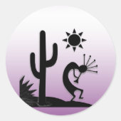 Sticker Rond Silhouette Kokopelli (Devant)