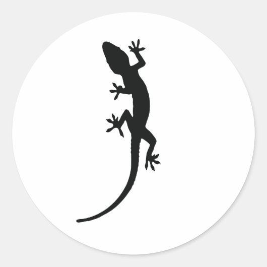 Sticker Rond Silhouette Lizard (Devant)