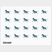 Sticker Rond Silhouette noire et bleue Zebra (Feuille)