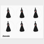 Sticker Rond Silhouette nuptiale (Feuille)