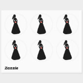 Sticker Rond Silhouette nuptiale III (Feuille)