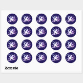 Sticker Rond Silhouette octopus (Feuille)