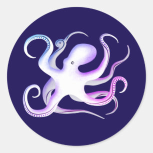 Sticker Rond Silhouette octopus