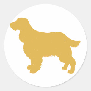 Sticker Rond Silhouette or de Cocker - Choisissez la couleur ar