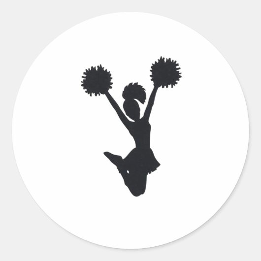 Sticker Rond Silhouette pom-pom girl (Devant)