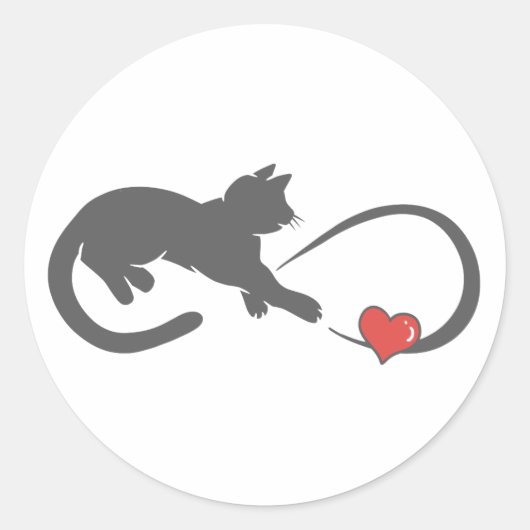 Sticker Rond Silhouette pour chat infini - Choisir la couleur a (Devant)