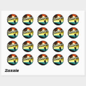 Sticker Rond Silhouette Rétro Vibes (Feuille)