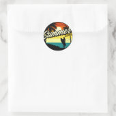 Sticker Rond Silhouette Rétro Vibes (Sac)